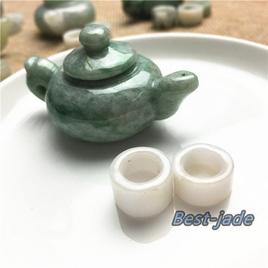 1set Type A jadeite Tea pot set HAND CARVED decoration Natural Grade A stone Green Jade ICE Burma Jadeite  Myanmar jade