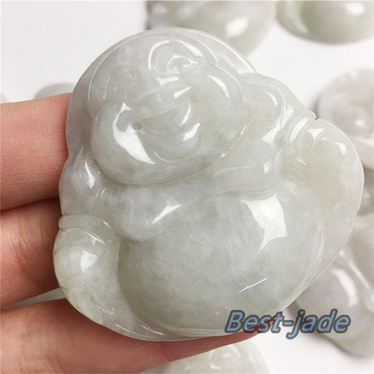 Big Buddha pendant Natural Grade A Jade ICE Burma Jadeite Chinese Carved ,Myanmar Jadeite Pendant necklace Statue hanging