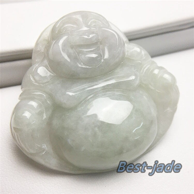 Big Buddha pendant Natural Grade A Jade ICE Burma Jadeite Chinese Carved ,Myanmar Jadeite Pendant necklace Statue hanging