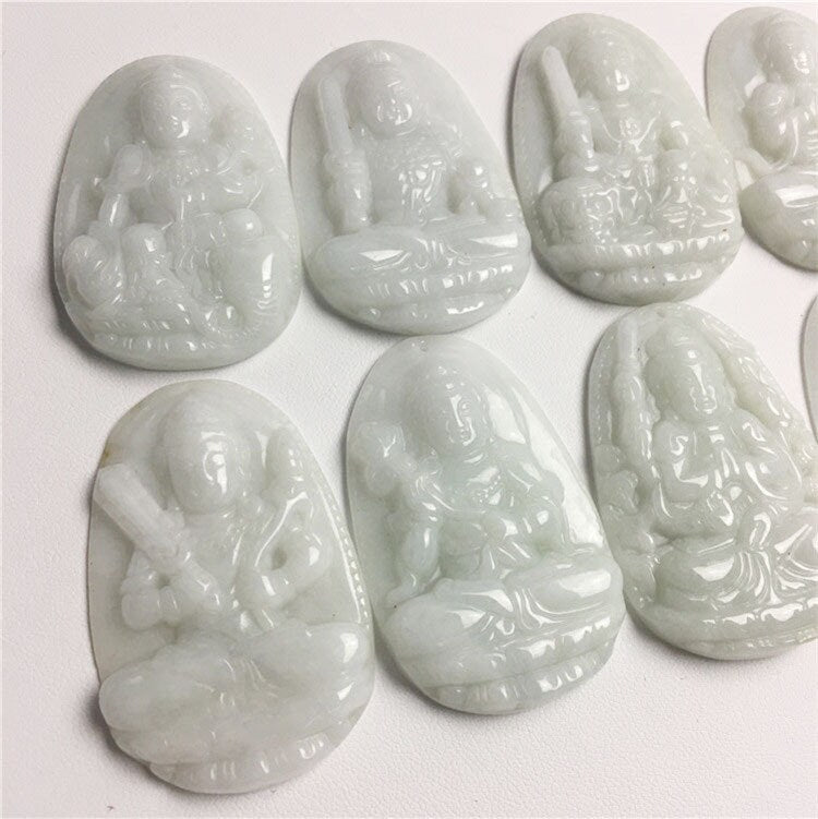 1Set 8 Patron saint Natural Grade A Jade Burma Jadeite Handmade DIY gemstone Jewelry jade pendant