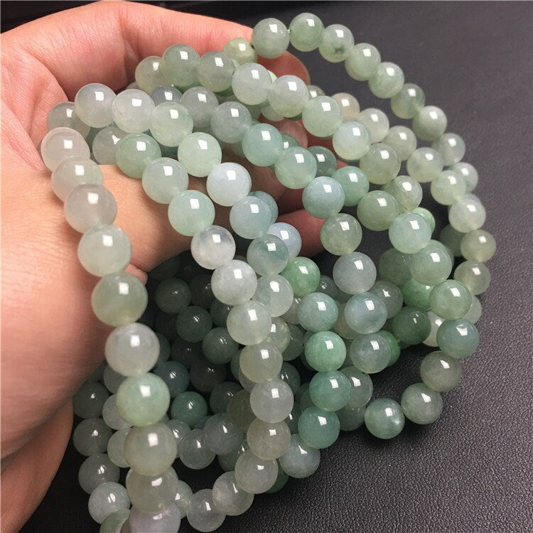 Grade A Jadeite Beaded bracelet  Hand carved Jade bangle Bracelet beads Chain