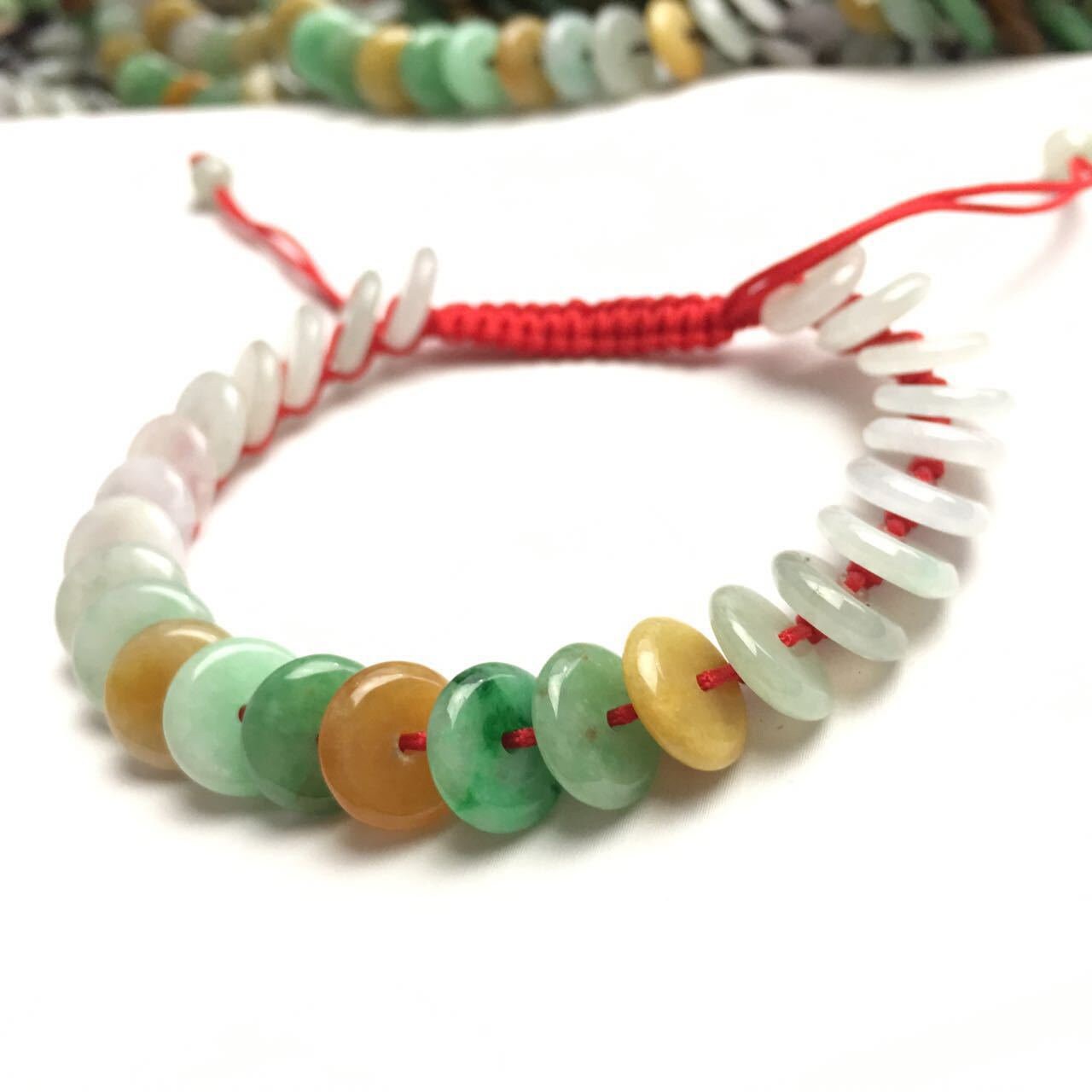 ICE Jade Grade A Green Natural Jadeite Hand carved Jade Round bead bangle Bracelet Chain Burma stone Armband string rope