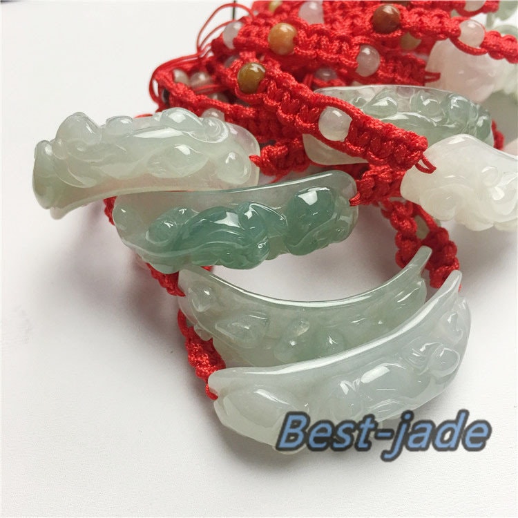 Pixiu bangle Jade Grade A  Kylin Jadeite Hand carved Jade Bracelet Chain Burma stone Armband n. Bracelete Браслет dragon