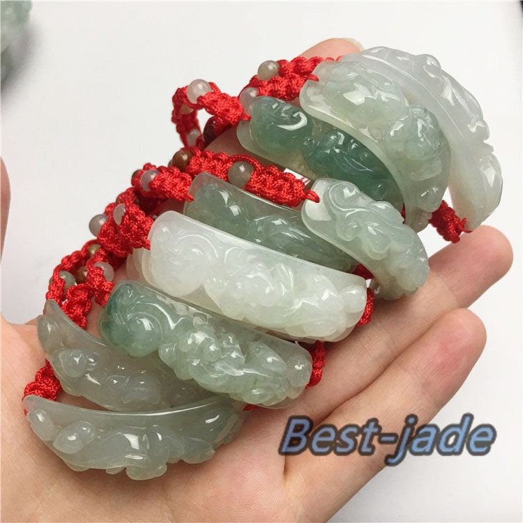 Pixiu bangle Jade Grade A  Kylin Jadeite Hand carved Jade Bracelet Chain Burma stone Armband n. Bracelete Браслет dragon