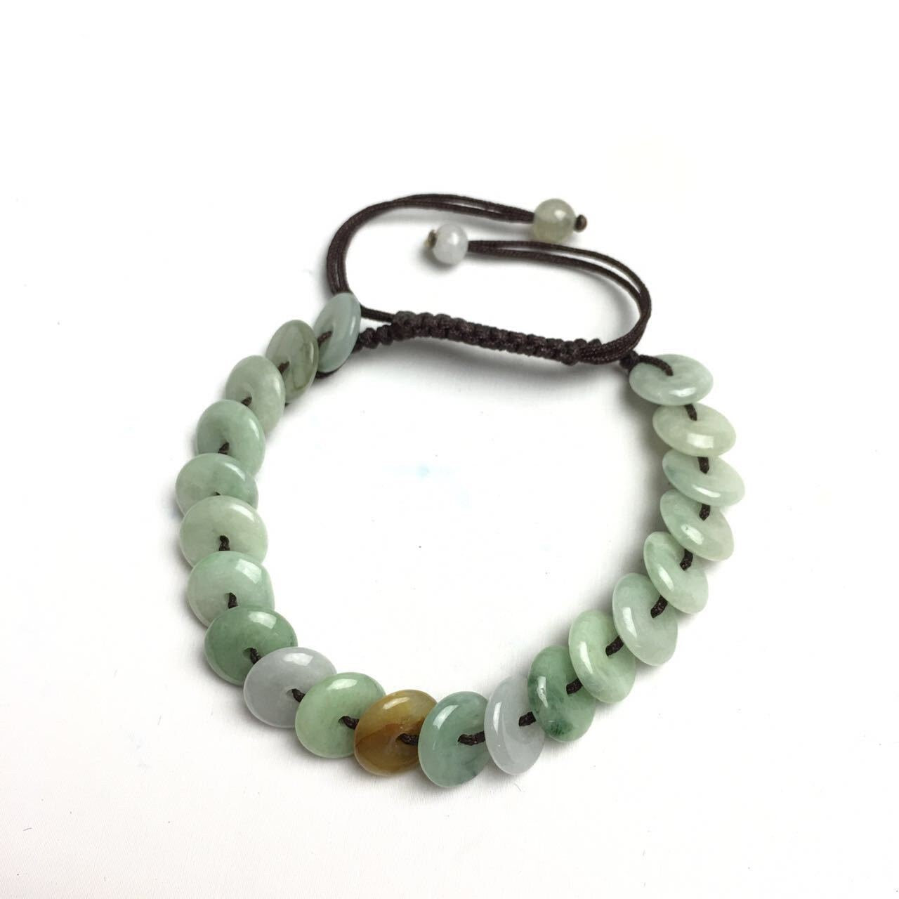 Certificated Green ICE Jade Grade A Jadeite Handmade bracelet Round bead  Chain Burma jadeite stone Armband string rope