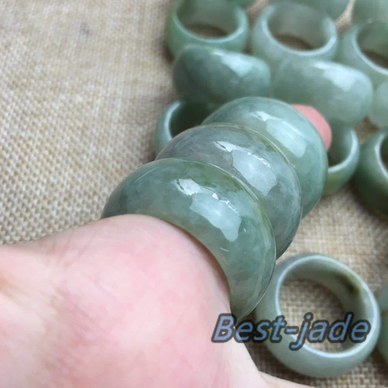 Round bangd Ring Grade A jade Burma Jadeite Hand carved Green Jade gemstone Burma Lady klingeln klingen suonare preceptee