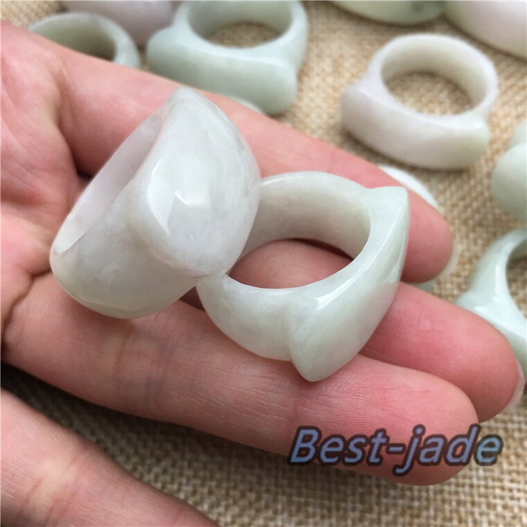 Cab Ring Grade A Natural Jadeite Burma Jade Green gemstone round Burma Lady klingeln klingen suonare preceptee Fingerring m. bague