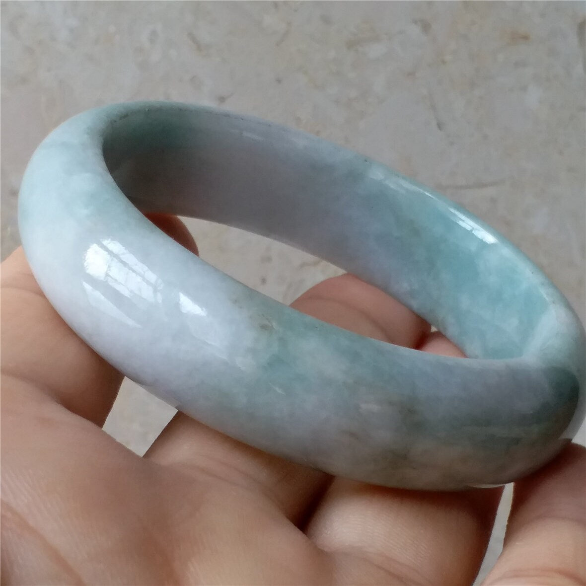 55.6mm Light green Grade A Natural Jade Hand carved Wristband Bangle Bracelet  Lady Chain Jadeite Type A stone armreife Джейд Браслет 翡翠手镯