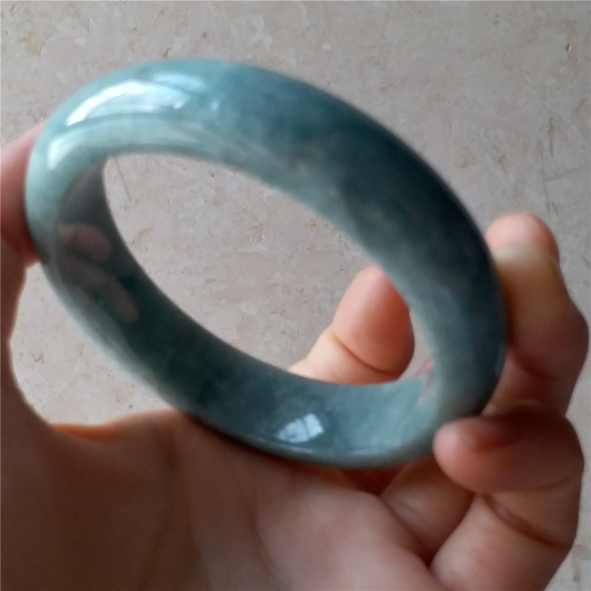 55.2mm Light green Grade A Natural Jade Hand carved Wristband Bangle Bracelet  Lady Chain Jadeite Type A stone armreife Джейд Браслет 翡翠手镯