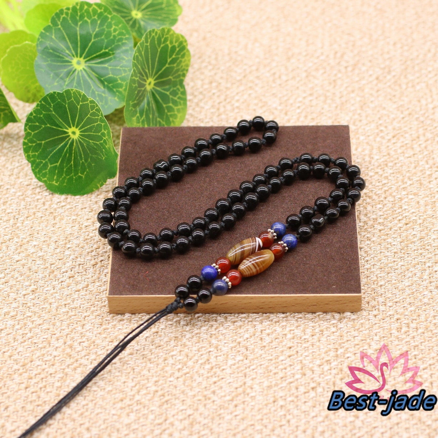 Xaga Obsidian Necklace Hand Woven Braided Black Rope Lady hand String Cord strap Man Bead chain Chinese Style collier Halskette f.