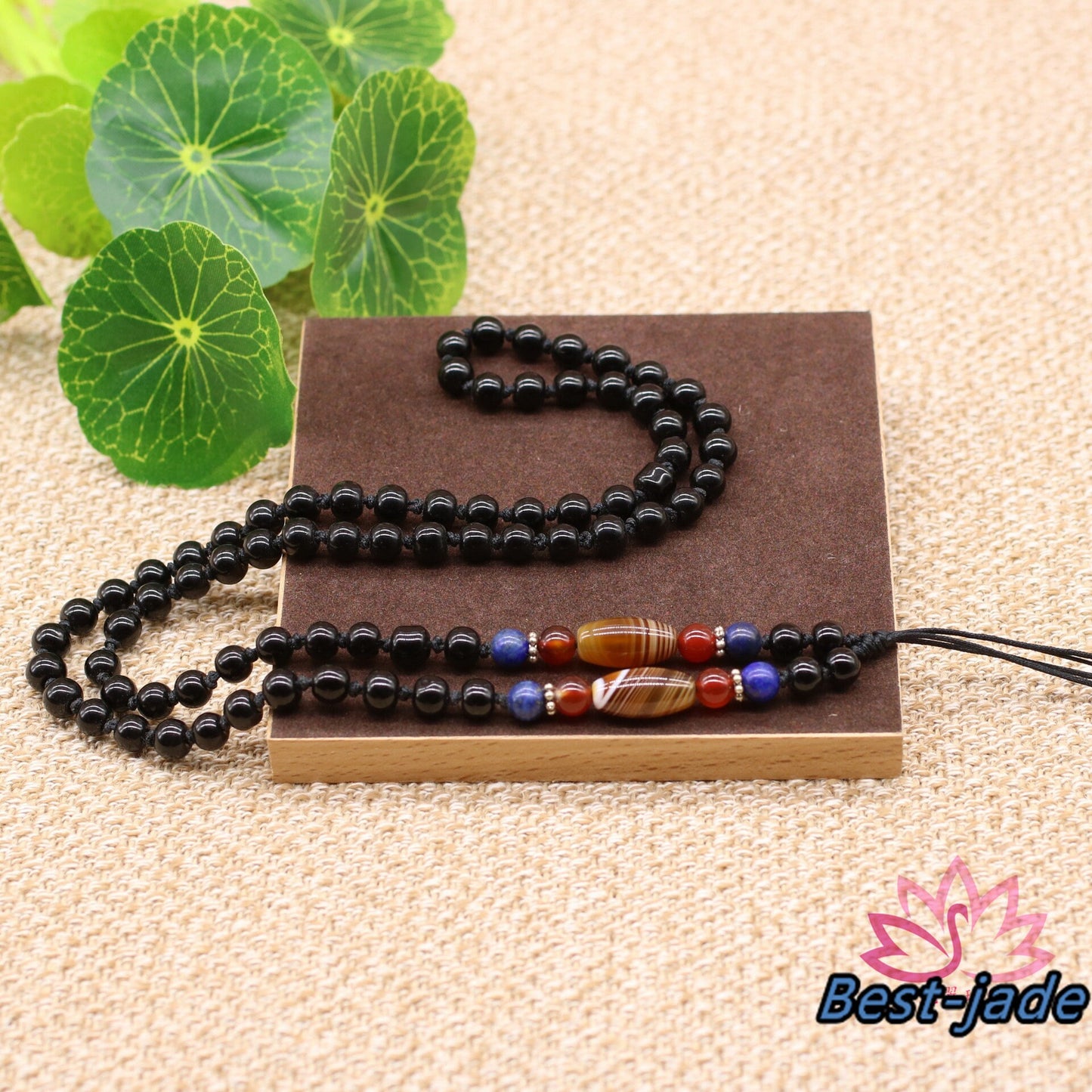 Xaga Obsidian Necklace Hand Woven Braided Black Rope Lady hand String Cord strap Man Bead chain Chinese Style collier Halskette f.