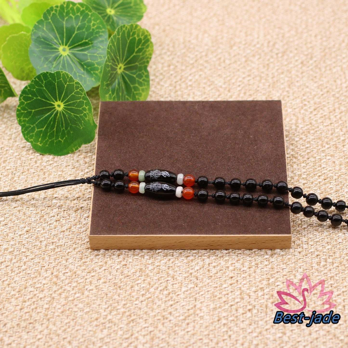 Xaga Obsidian Necklace Hand Woven Braided Black Rope Lady hand String Cord strap Man Bead chain Chinese Style collier Halskette f.