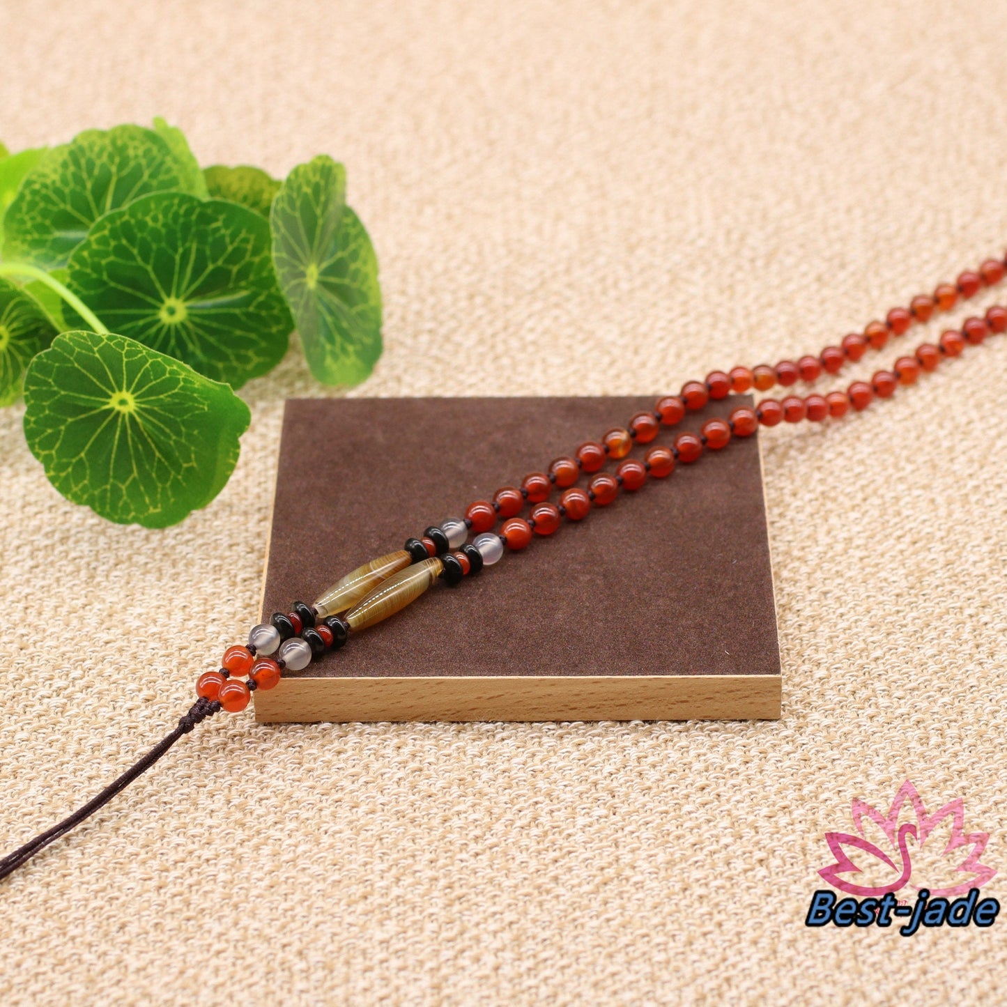 Agate carnelian Necklace Hand Woven Braided Black Rope Lady hand String Cord strap Man Bead chain Chinese Style collier Halskette f.