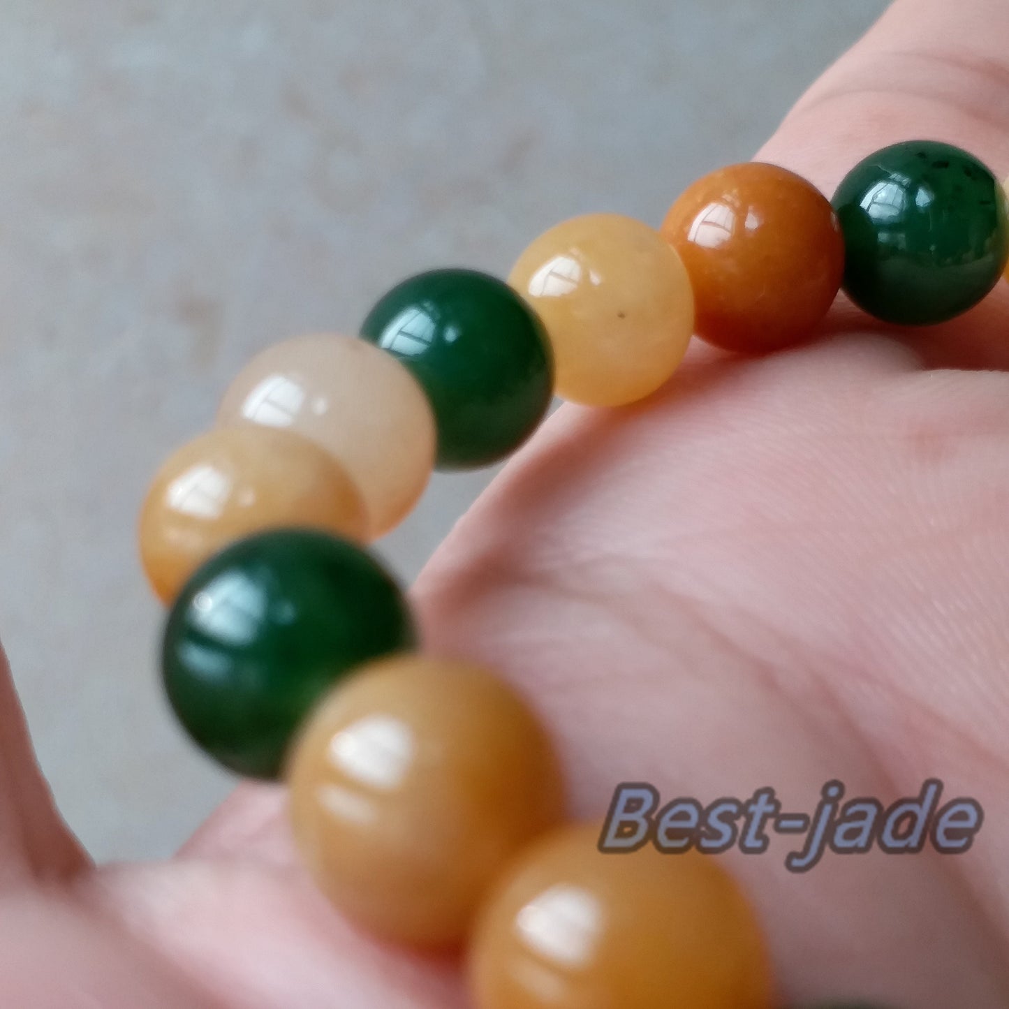 Nephrite and Yellow jade 6mm Grade A  Green Canadian Jade Beads Bangle Bracelet Pounamu NZ Jade Jasper Ball Womrn lady kid chain