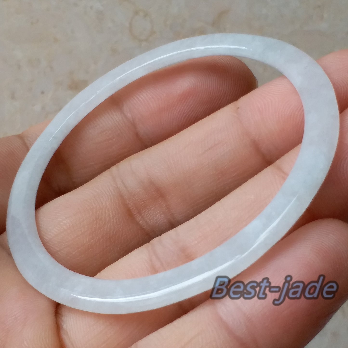 53.9mm Grade A Green Jade Thin Oval Bangle Natural Round Bracelet  Lady Girl Chain Jadeite Glass ICE A stone armreife Джейд Браслет 翡翠手镯