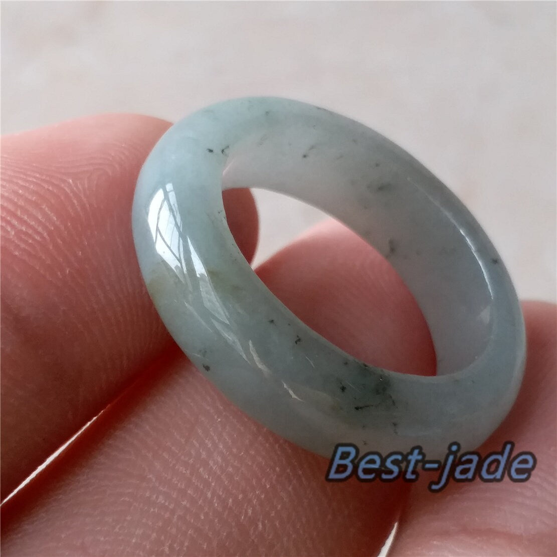 17.7mm Yellow Grade A jade Narrow Band Ring Natural Real Jadeite Hand carved bead Green gemstone Burma Lady jadeware rings Type A stone