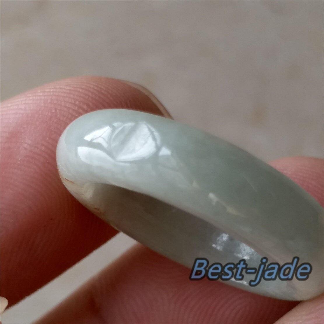 17.9mm Yellow Grade A jade Narrow Band Ring Natural Real Jadeite Hand carved bead Green gemstone Burma Lady jadeware rings Type A stone