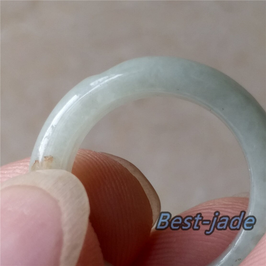 17.9mm Yellow Grade A jade Narrow Band Ring Natural Real Jadeite Hand carved bead Green gemstone Burma Lady jadeware rings Type A stone