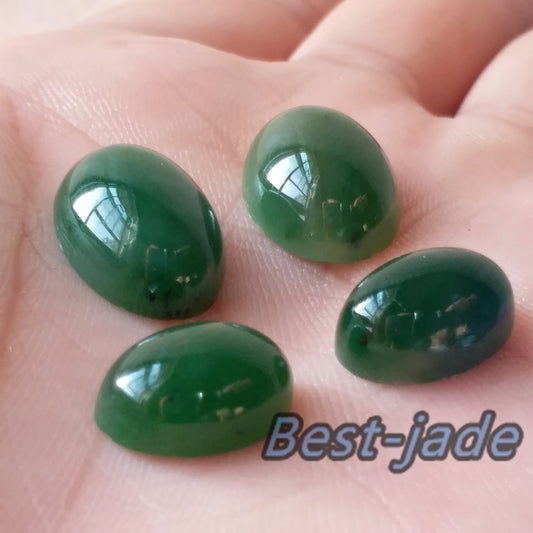 10 STÜCK KLEIN 4*6mm Oval Cab Cabochon Natürliche kanadische Jade Nephrit Grüner Edelstein Jaspis Grünstein Pounamu Perlen Perle Maori Stil NZ Jade