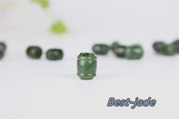 8*10mm Barrel Beads Natural Greem Canadian jade Nephrite Greenstone Pounamu Pearl Maori style NZ jade капля Kügelchen jaspe grüner Jade