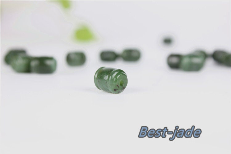 8*10mm Barrel Beads Natural Greem Canadian jade Nephrite Greenstone Pounamu Pearl Maori style NZ jade капля Kügelchen jaspe grüner Jade