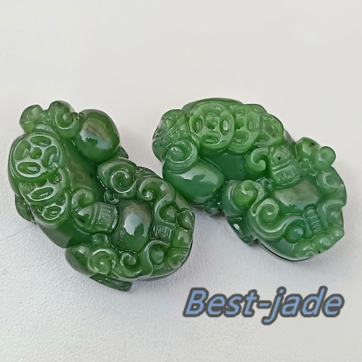 Lucky Pixiu  Dragon Beads Natural Canadian jade Nephrite Greenstone Pounamu Pearl Maori style NZ jade капля Kügelchen jaspe grüner BC