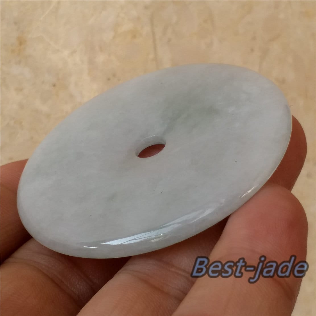 BIG Donut Hand craved Grade A Jade Glass Jadeite man pendant necklace BEADS Disc Anhänger ice Gemstone Green jadeit Жадеит jadéite Lucky