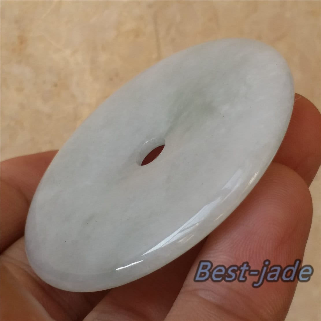 BIG Donut Hand craved Grade A Jade Glass Jadeite man pendant necklace BEADS Disc Anhänger ice Gemstone Green jadeit Жадеит jadéite Lucky