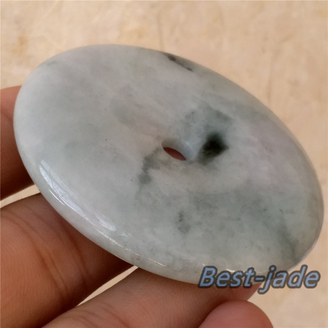 BIG Donut Special Grade A Jade Glass Jadeite man pendant necklace BEADS Disc Anhänger ice Gemstone Green jadeit Жадеит jadéite Lucky