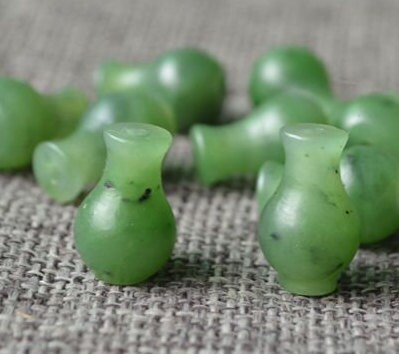 10 PCS Happiness Vase Beads Natural Canadian jade Nephrite Greenstone Pounamu Pearl Maori style NZ jade капля Kügelchen jaspe grüner BC