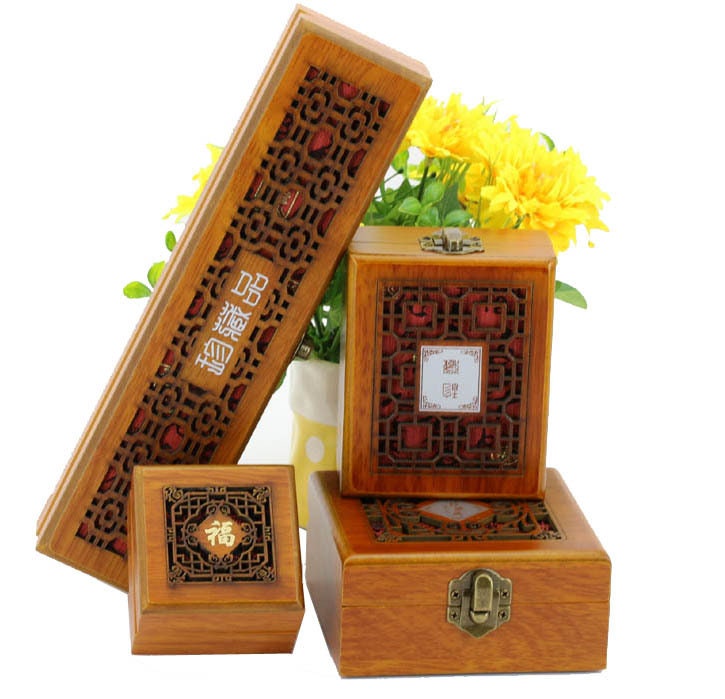 Solid wood Handmade Wooden Jewelry Box Treasure Storage Necklace Pendant Boxe Wholesale Case gaine Anhänger hanging jadeite boxes