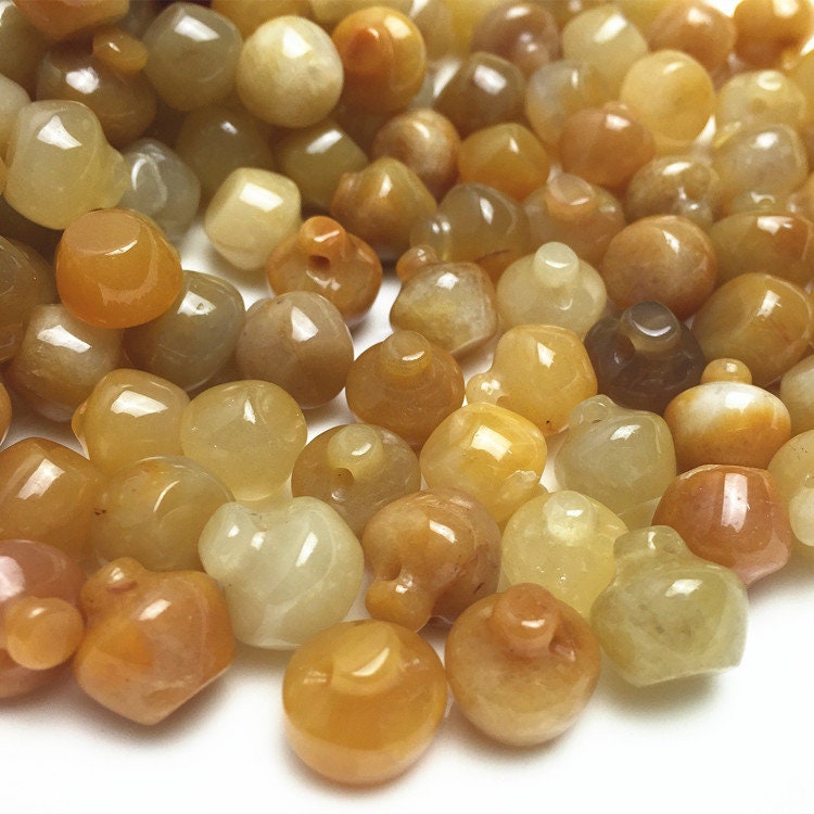 50pcs LOT Apple Chalcedony Natural Huanglong jade beads Ball Chinese DIY hand craft necklace chain Perle мяч капля conta 黄龙玉