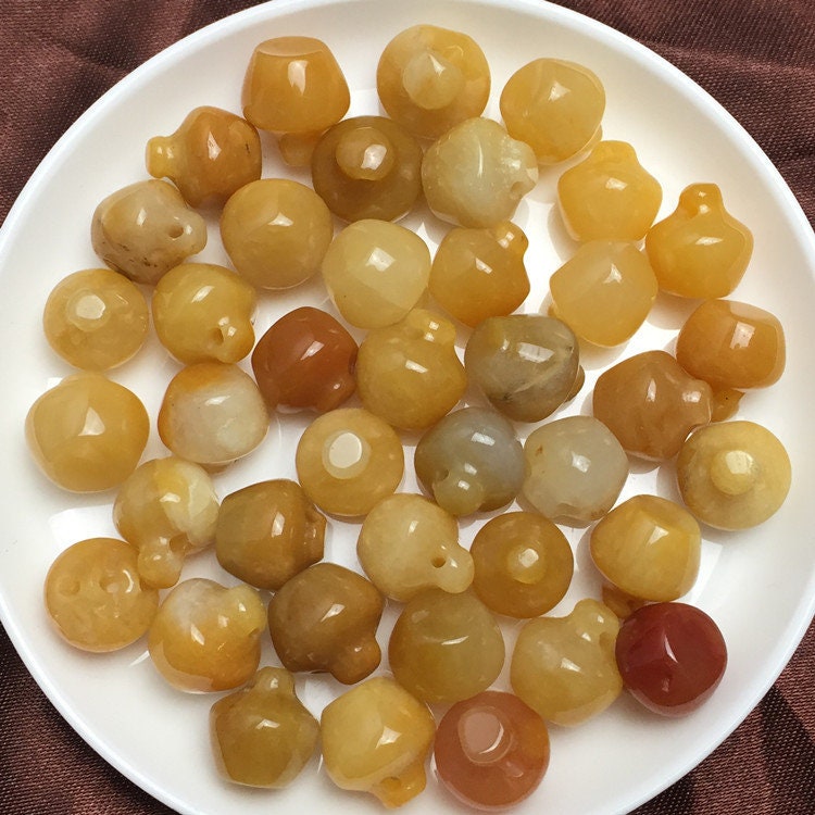 50pcs LOT Apple Chalcedony Natural Huanglong jade beads Ball Chinese DIY hand craft necklace chain Perle мяч капля conta 黄龙玉