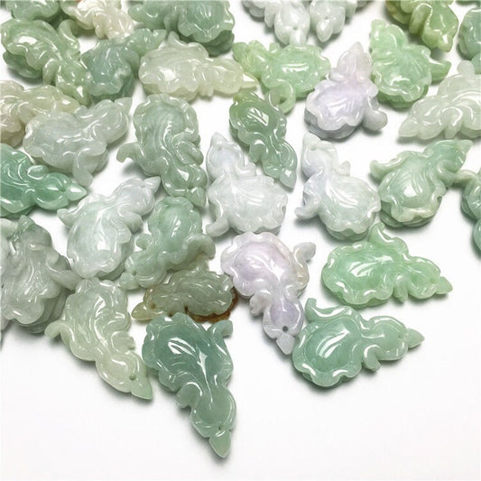 30PCS Grade A Jadeite Chinese cabbage pendant Natural Grade A Jade ICE Jadeit Chinese Beads,Myanmar Baby hang necklace earrings drop