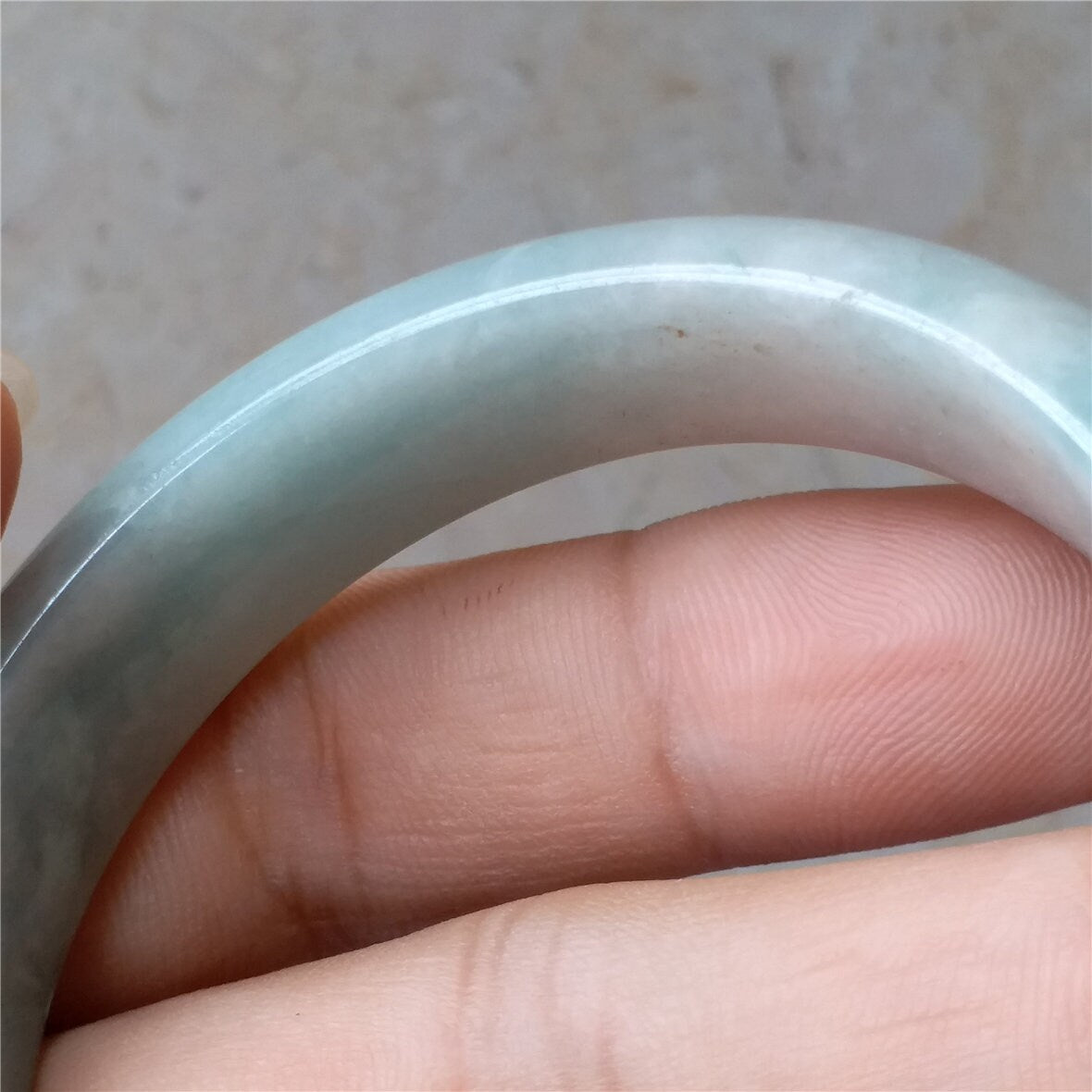 55.6mm Light green Grade A jade Natural Jade Hand carved  Bangle Bracelet  Lady Chain Jadeite Type A stone armreife Джейд браслеты 翡翠手镯