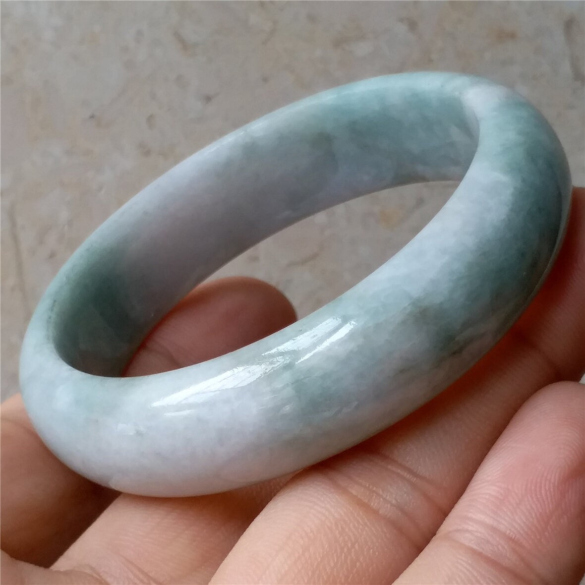 55.6mm Light green Grade A Natural Jade Hand carved Wristband Bangle Bracelet  Lady Chain Jadeite Type A stone armreife Джейд Браслет 翡翠手镯