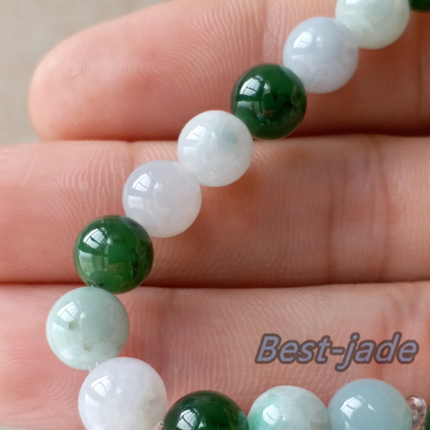 8mm Genuine Nephrite and Jadeite  Grade Apple Green Canadian Jade Beads Bangle Bracelet Pounamu  NZ Jade Jasper Ball Woman lady kid chain