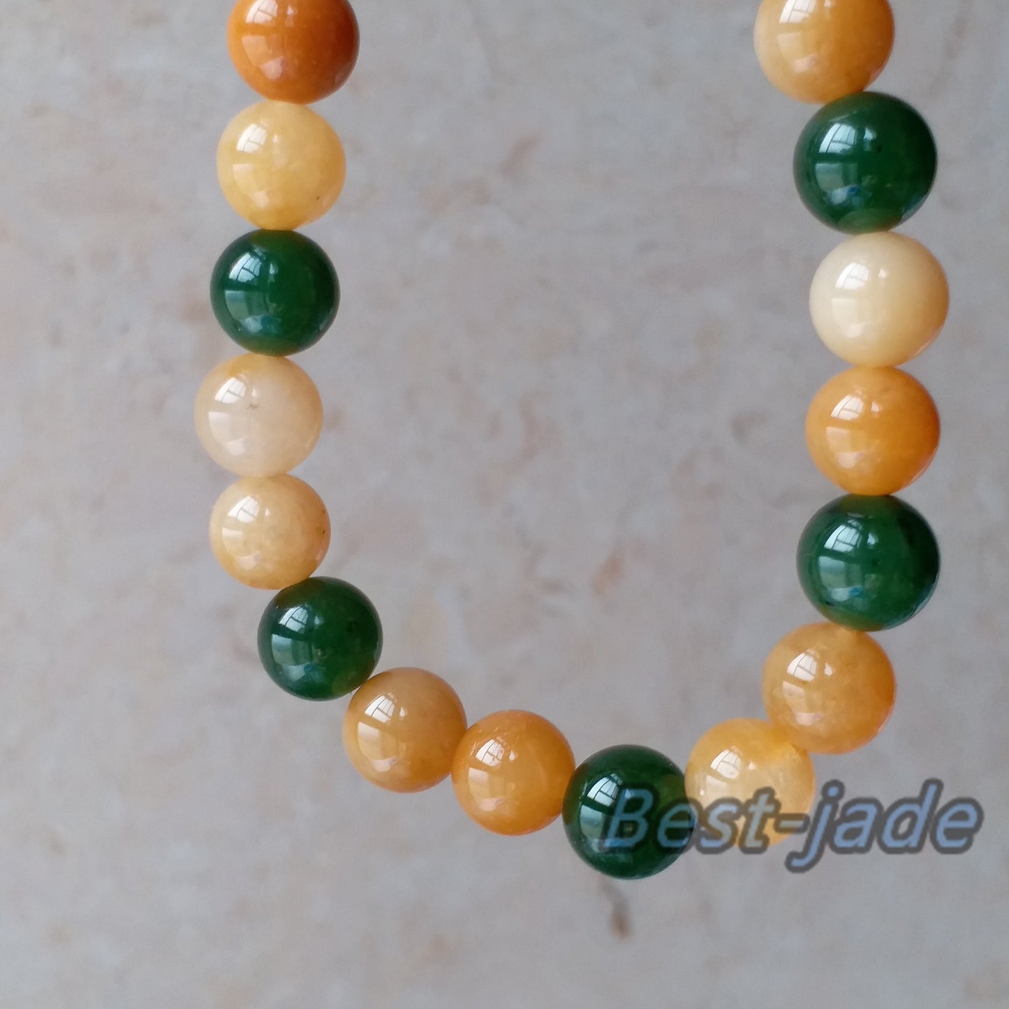 Nephrite and Yellow jade 6mm Grade A  Green Canadian Jade Beads Bangle Bracelet Pounamu NZ Jade Jasper Ball Womrn lady kid chain