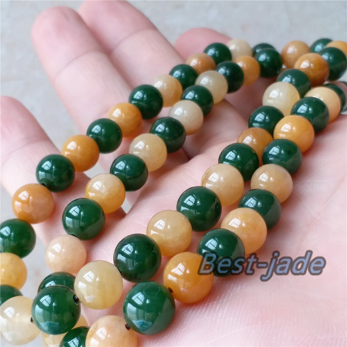 Nephrite and Yellow jade 8mm Grade A  Green Canadian Jade Beads Necklace Bracelet Pounamu NZ Jade Jasper Ball Parure  Womrn lady kid chain