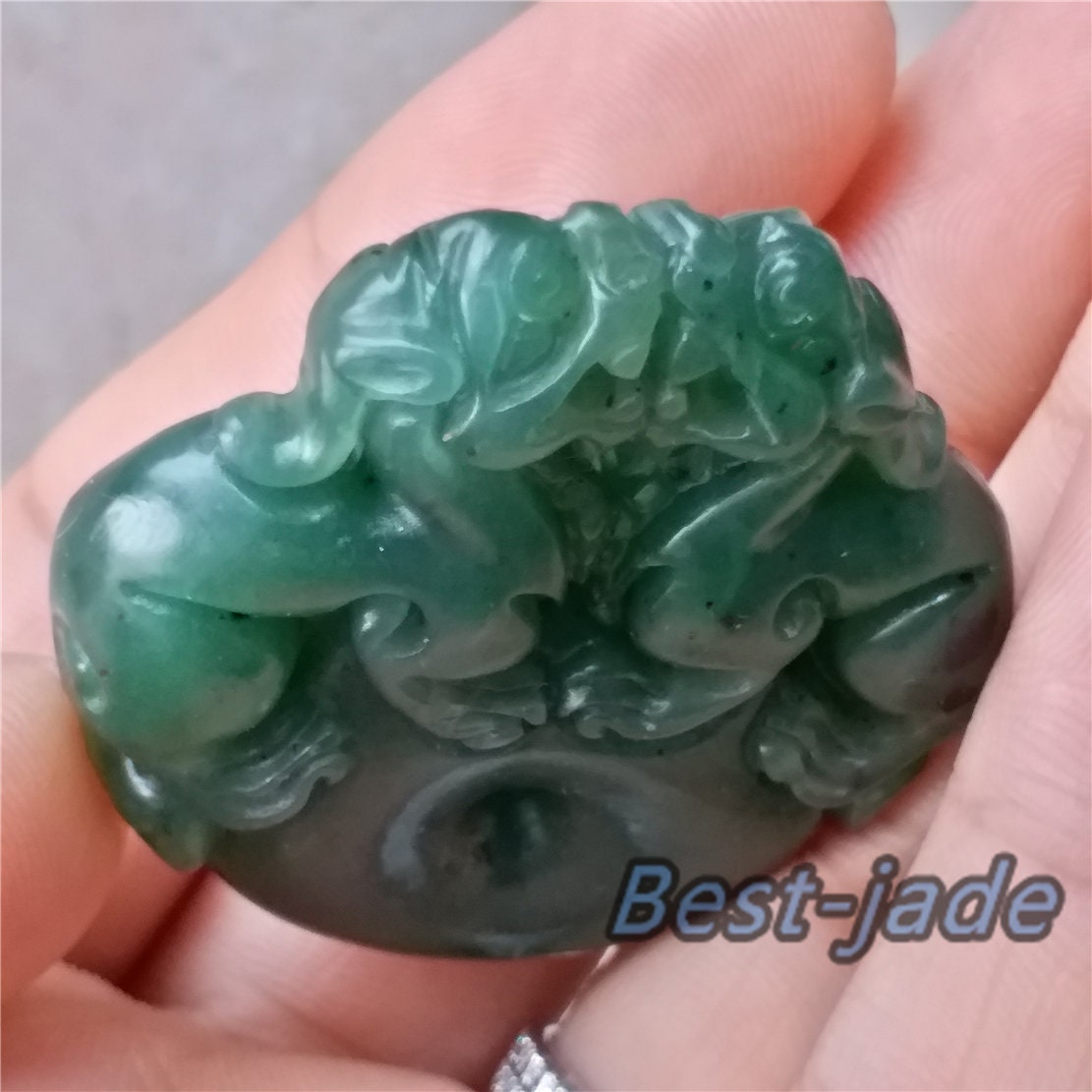 Green Canadian jade Pixiu Dragon Pendant Greenstone Nephrite jasper Pounamu