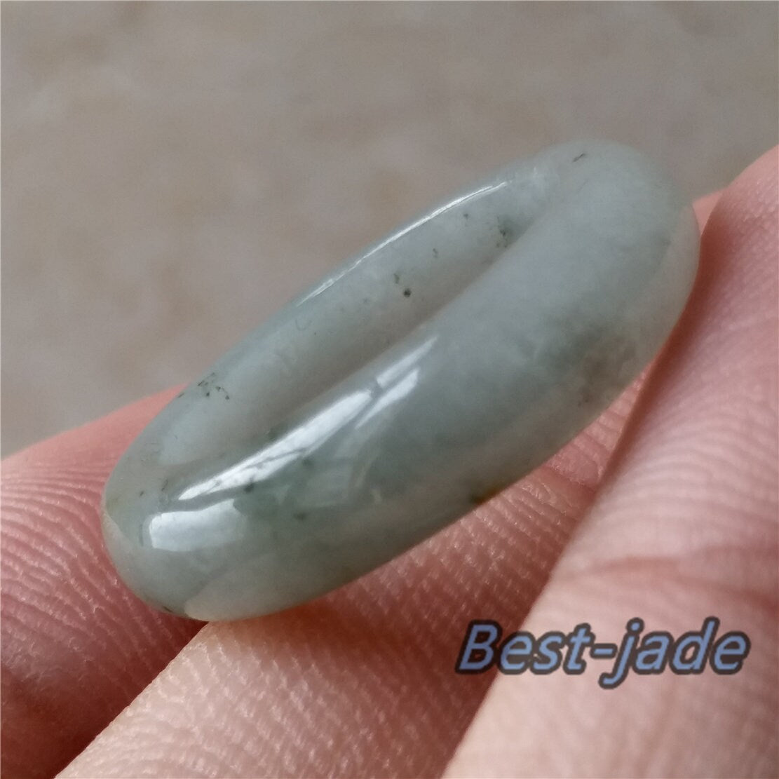 17.7mm Yellow Grade A jade Narrow Band Ring Natural Real Jadeite Hand carved bead Green gemstone Burma Lady jadeware rings Type A stone