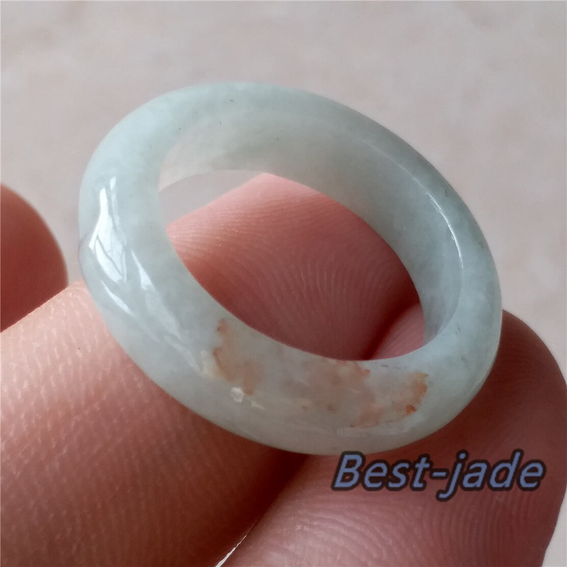 17.9mm Yellow Grade A jade Narrow Band Ring Natural Real Jadeite Hand carved bead Green gemstone Burma Lady jadeware rings Type A stone