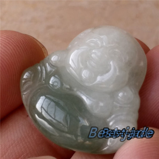 Grade A GreenJade ICE Jadeite Buddha Bead Hand Carved ,pendant Burma stone Type A Jadeit Anhänger