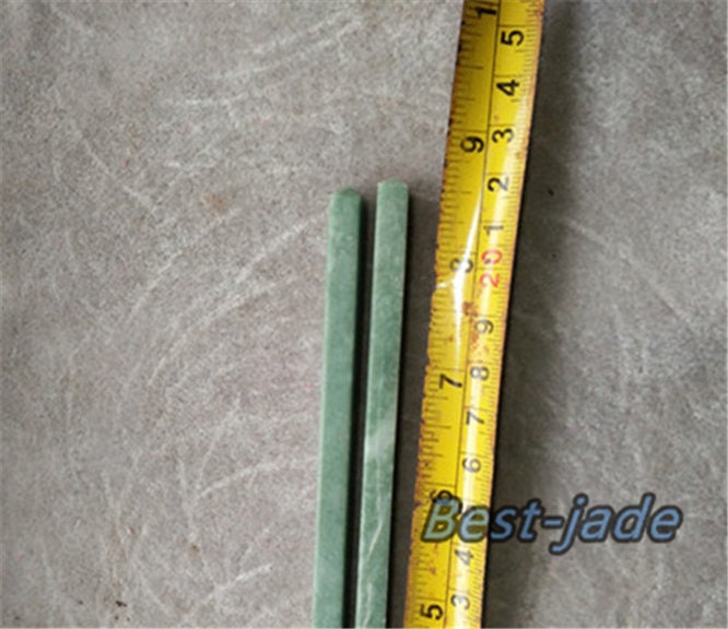 1pairs Natural Chinese jade handmake chopsticks Green jade Birthday gift