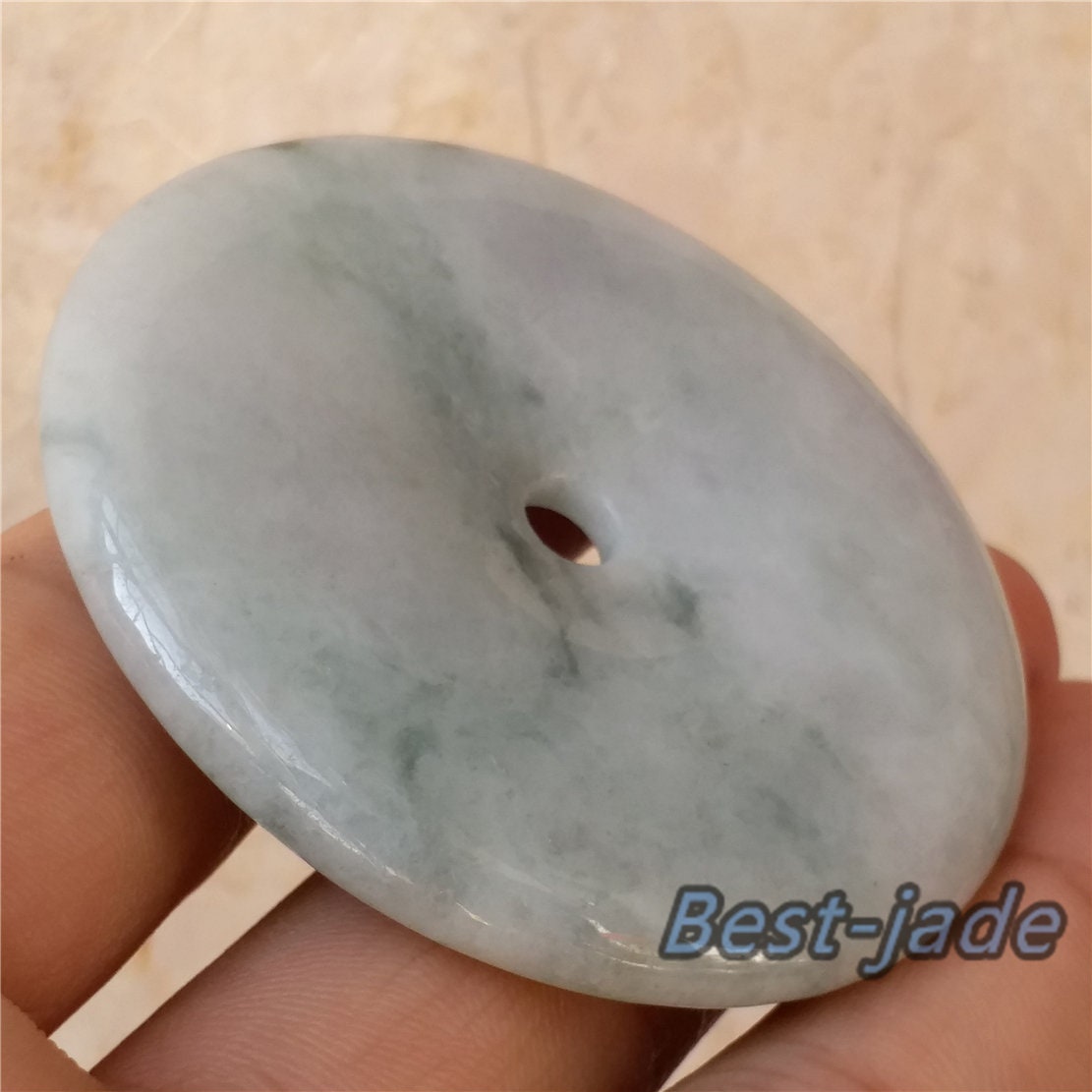 BIG Donut Special Grade A Jade Glass Jadeite man pendant necklace BEADS Disc Anhänger ice Gemstone Green jadeit Жадеит jadéite Lucky