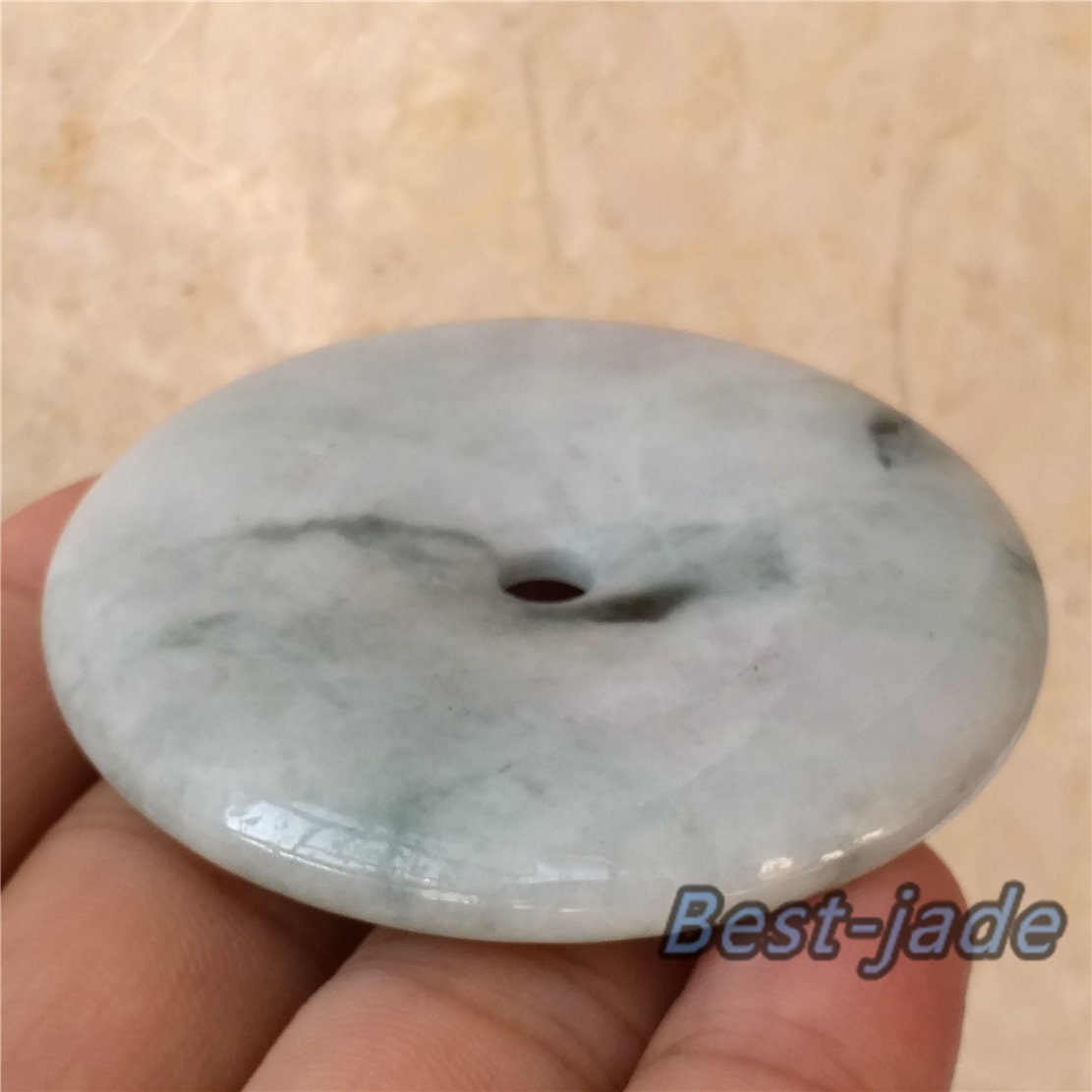 BIG Donut Special Grade A Jade Glass Jadeite man pendant necklace BEADS Disc Anhänger ice Gemstone Green jadeit Жадеит jadéite Lucky