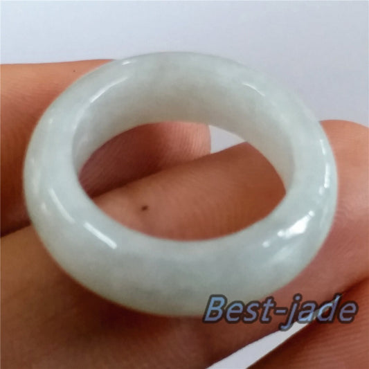 17.6mm Grade A jade Narrow Band Ring  Natural Real Jadeite Hand carved bead Green gemstone Burma jade Type A stone 062