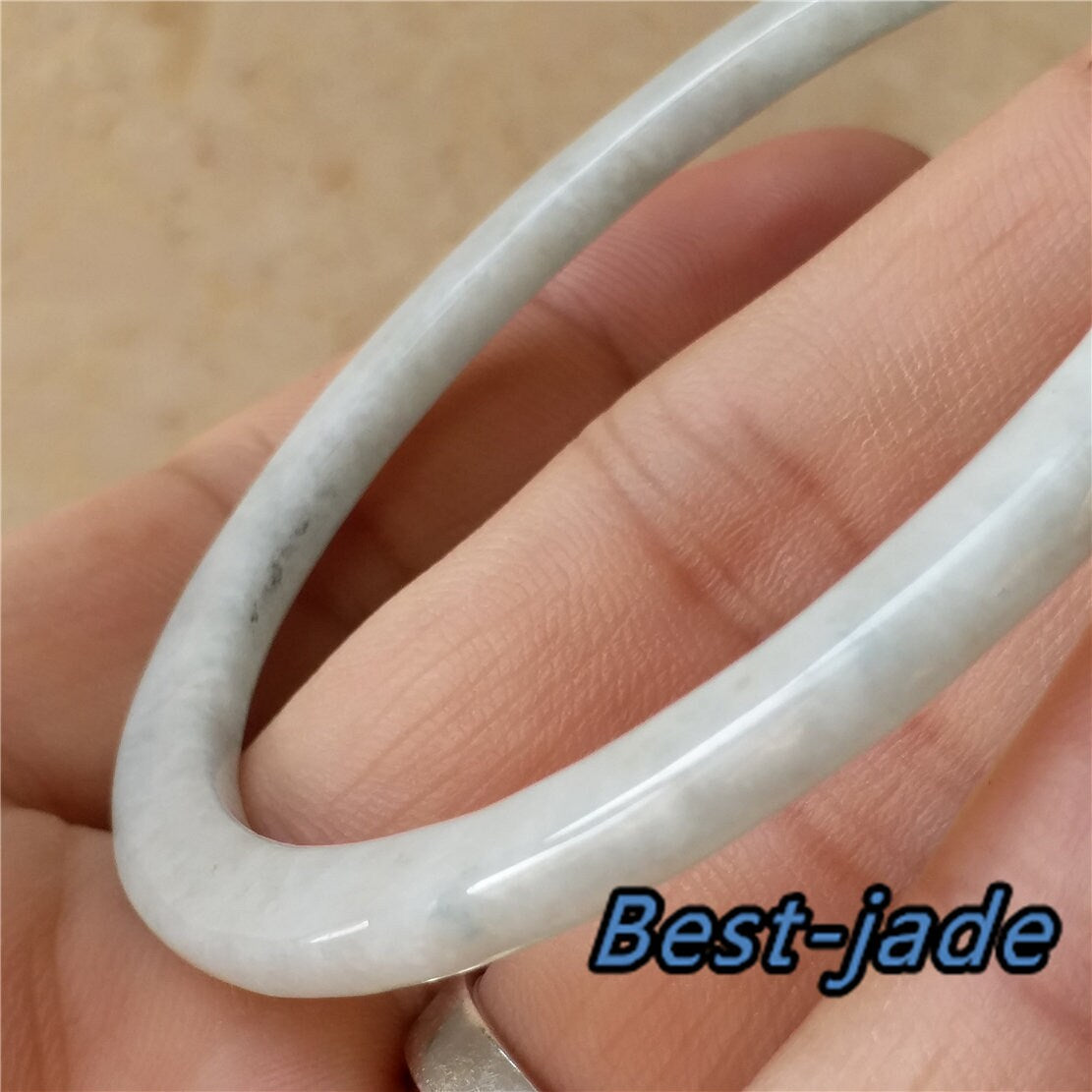 56.1mm Grade A Green Jade Thin Bangle Natural  Bracelet  Lady Girl Chain Jadeite Glass ICE A Burma Myanmar stone armreife Джейд Браслет 翡翠手镯