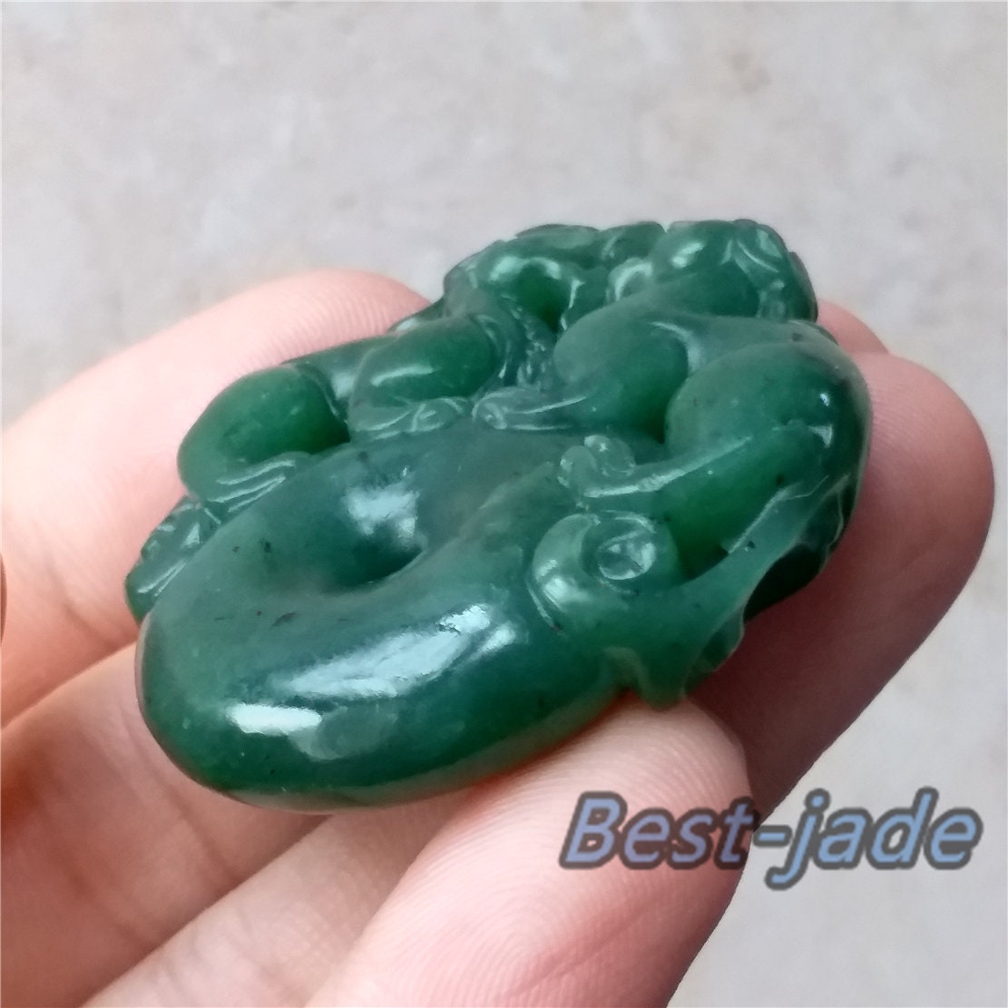 Green Canadian jade Pixiu Dragon Pendant Greenstone Nephrite jasper Pounamu