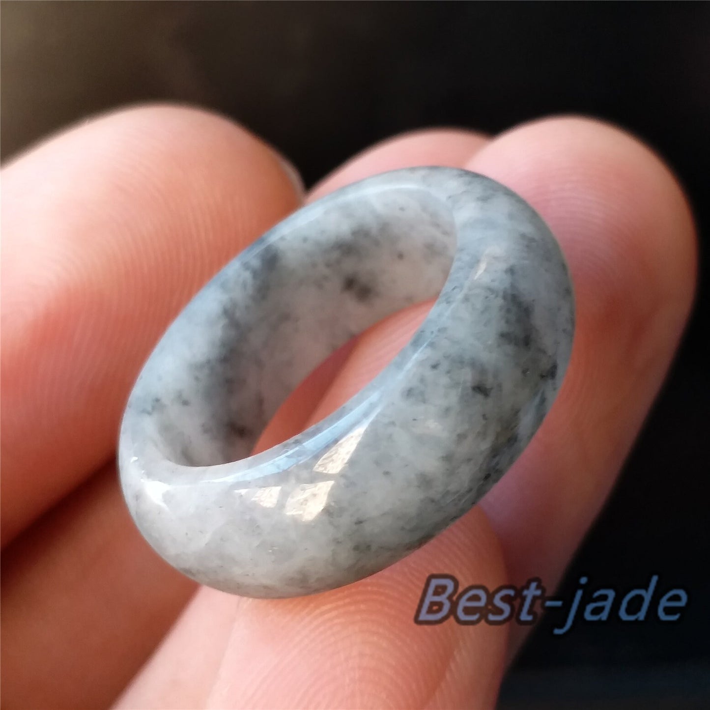 18.2mm Grade A jade Narrow Band Ring  Natural Real Jadeite Hand carved bead Green gemstone Burma Lady  finger ring Type A stone Jewelry 099